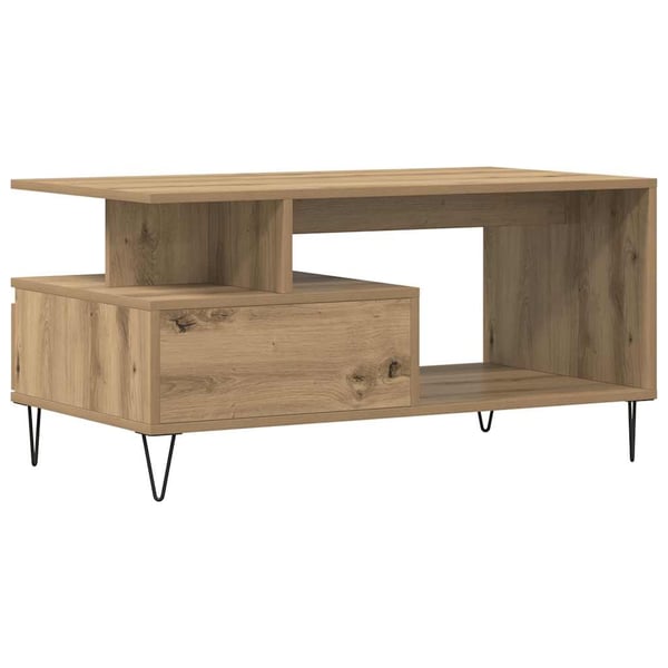 vidaXL Salongbord artisan eik 90x49x45 cm konstruert tre