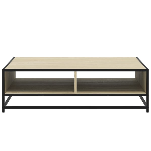 vidaXL Salongbord sonoma eik 100x100x30 cm konstruert tre og metall