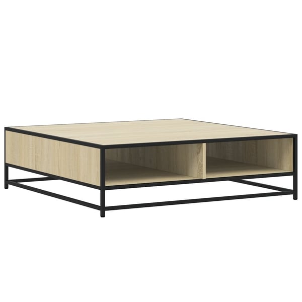 vidaXL Salongbord sonoma eik 100x100x30 cm konstruert tre og metall