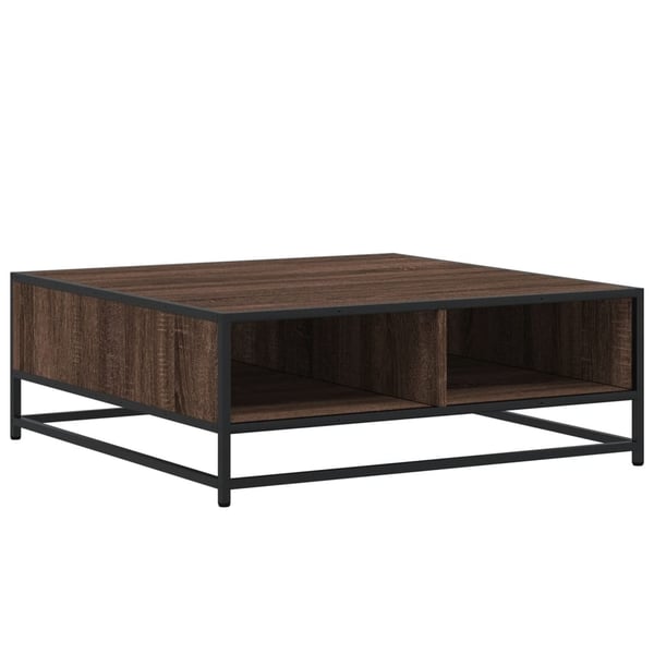 vidaXL Salongbord brun eik 80x80x30 cm konstruert tre og metall