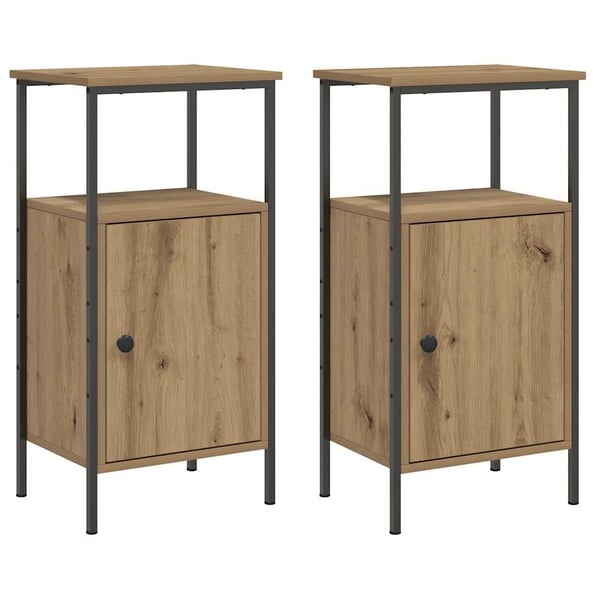 vidaXL Nattbord 2 stk artisan eik 41x31x80 cm konstruert tre