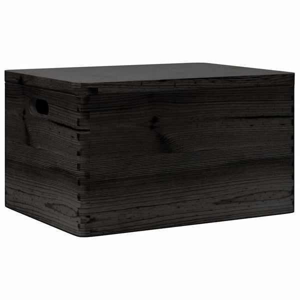vidaXL Trekasse med lokk og håndtak svart 40x30x23cm heltre furu