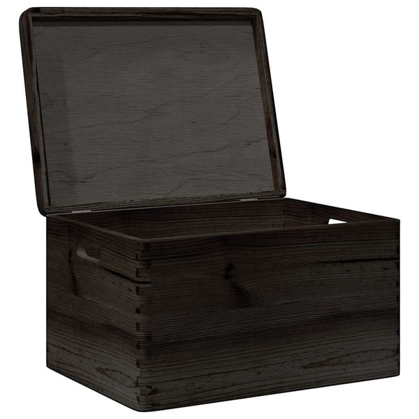 vidaXL Trekasse med lokk og håndtak svart 40x30x23cm heltre furu