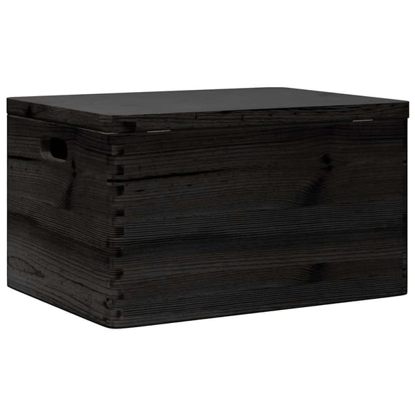 vidaXL Trekasse med lokk og håndtak svart 40x30x23cm heltre furu