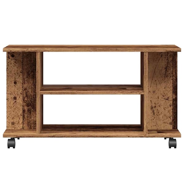 vidaXL TV-benk med hjul gammelt tre 80x40x45 cm konstruert tre