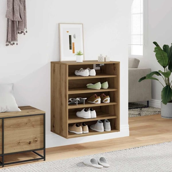 vidaXL Skoskap artisan eik 60x35x70 cm konstruert tre