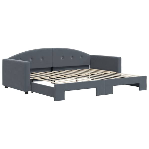 vidaXL daybed med udtræk 90x200 cm velour mørkegrå