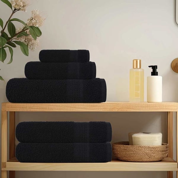 vidaXL Håndklær FROGN 10 stk svart 50x100 cm 360 gsm