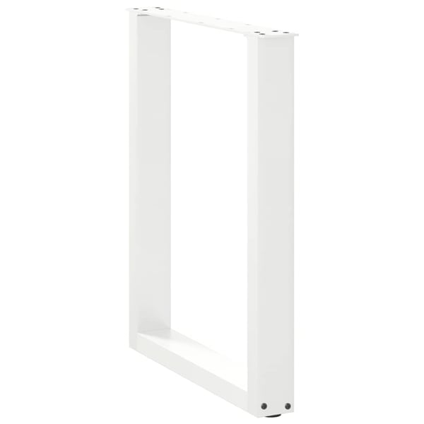 vidaXL Spisebordben U-formet 2 stk hvit 60 x (72-73) cm stål