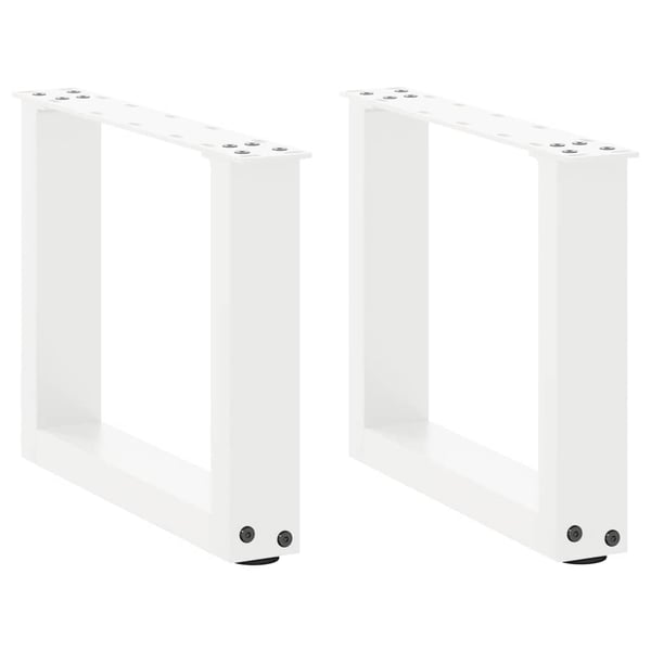vidaXL Salongbordben U-formet 2 stk hvit 30x(30-31) cm stål