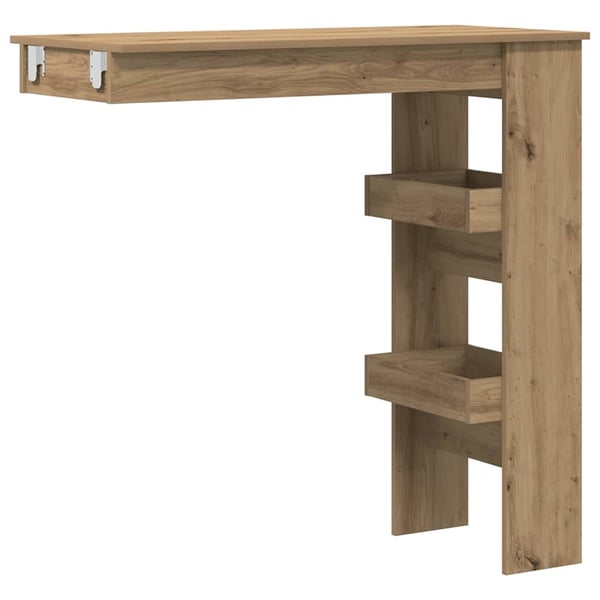 vidaXL Vægmonteret barbord håndværker eg 102x45x103,5 cm