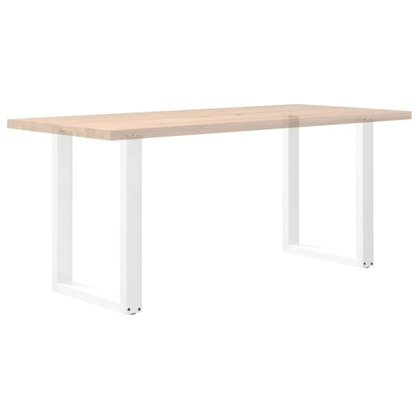 vidaXL spisebordsben U-formet 2 stk. hvid 70 x (72-73) cm stål