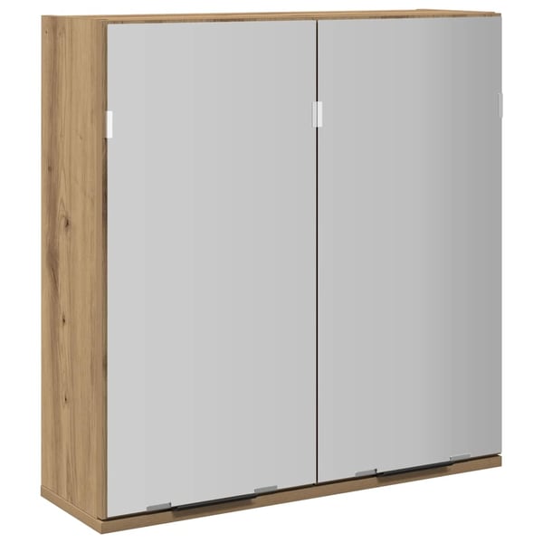 vidaXL Baderomshylle med speil artisan eik 64x20x66,5cm konstruert tre