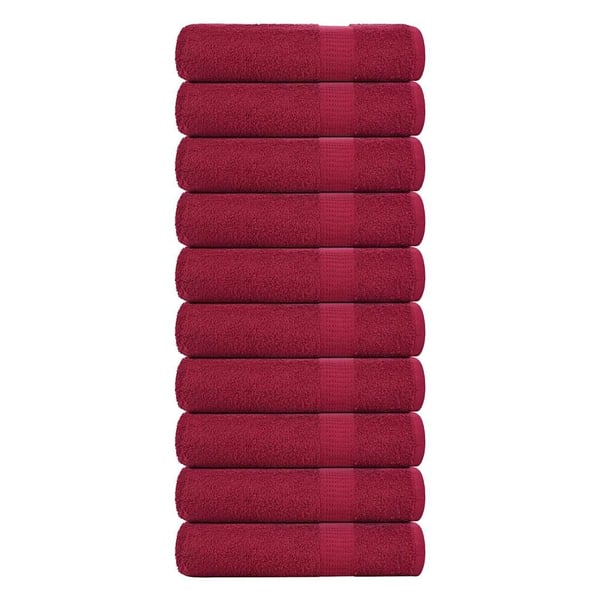 vidaXL Håndklær FROGN 10 stk burgunder 50x100 cm 360 gsm