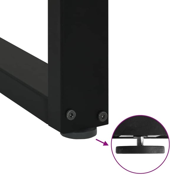 vidaXL spisebordsben U-formet 2 stk. sort 50x(72-73) cm stål