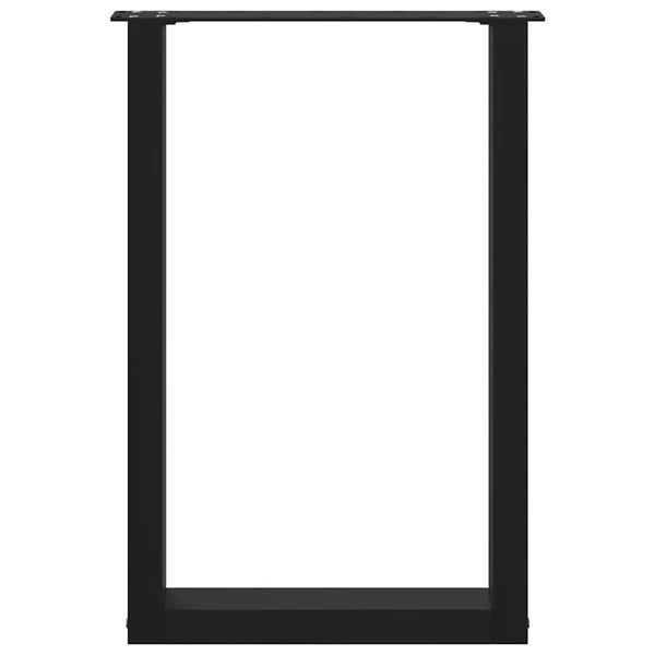 vidaXL spisebordsben U-formet 2 stk. sort 50x(72-73) cm stål