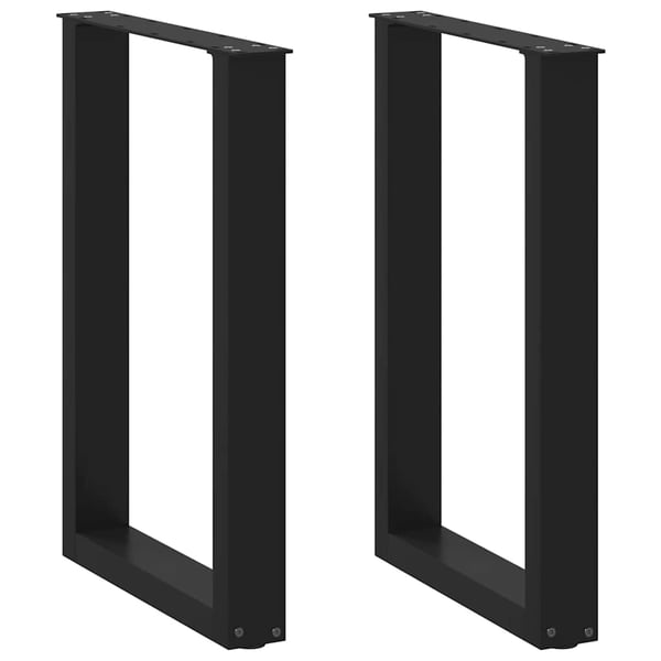 vidaXL spisebordsben U-formet 2 stk. sort 50x(72-73) cm stål
