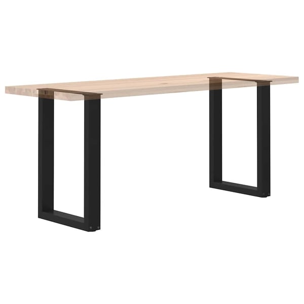 vidaXL spisebordsben U-formet 2 stk. sort 50x(72-73) cm stål