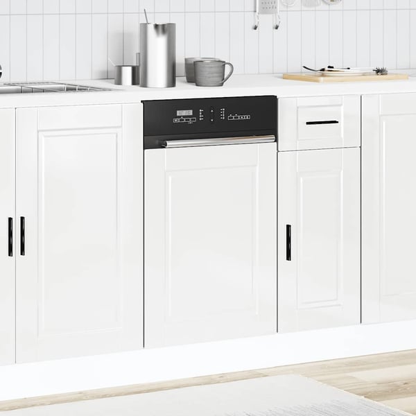 vidaXL Oppvaskmaskin panel høyglans hvit 45x1,5x57 cm konstruert tre