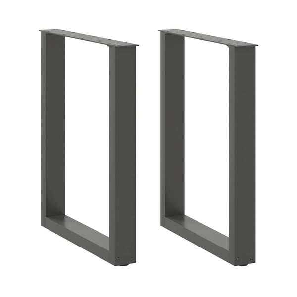 vidaXL spisebordsben U-formet 2 stk. antracit 70 x (72-73) cm stål