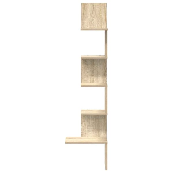 vidaXL hjørnehylde 32x32x127,5 cm spånplade sonoma-eg