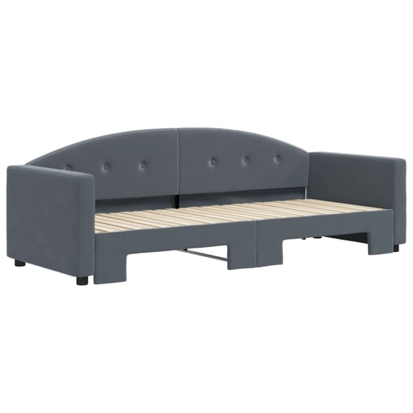 vidaXL daybed med udtræk 80x200 cm velour mørkegrå