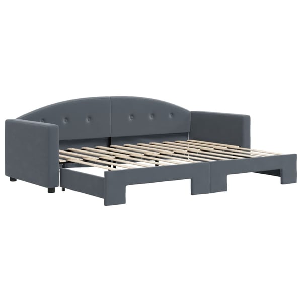 vidaXL daybed med udtræk 80x200 cm velour mørkegrå