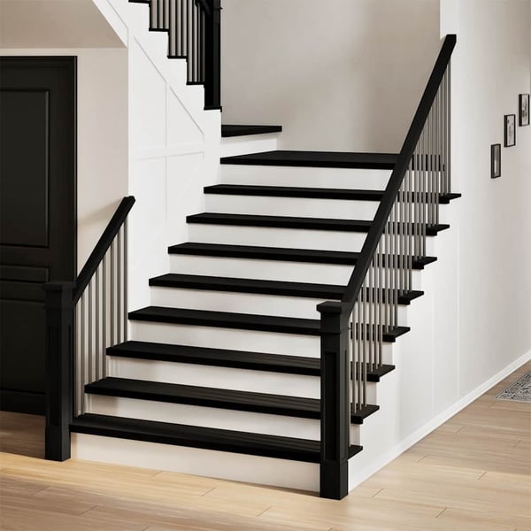 vidaXL trappemåtter 8 stk. mørkebrun 110x30x2 cm massivt egetræ