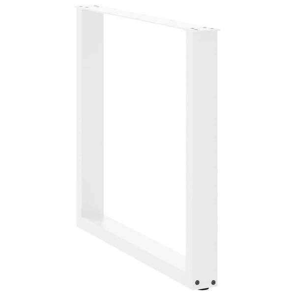 vidaXL Ruokapöydän jalat U-muotoiset 2 kpl valkoinen 80x(72-73) cm teräs