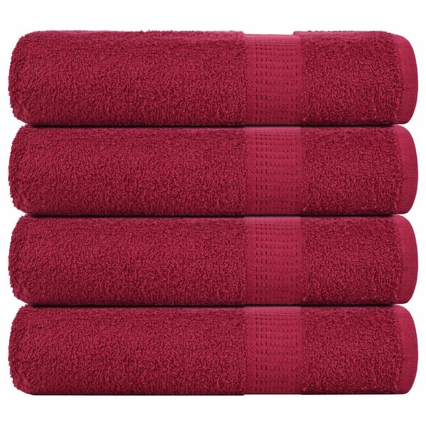 vidaXL badehåndklæder FROGN 4 stk bordeaux 70x140 cm 360 gsm
