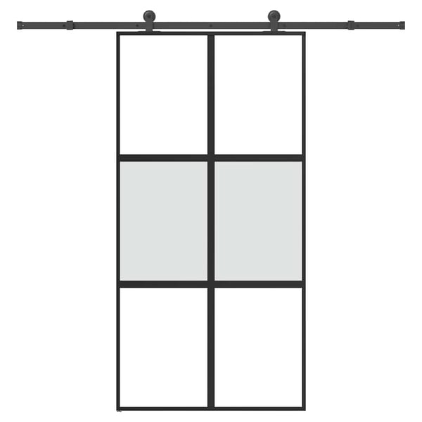 vidaXL Skyvedør med monteringssett 102,5x205 cm herdet glass&aluminium