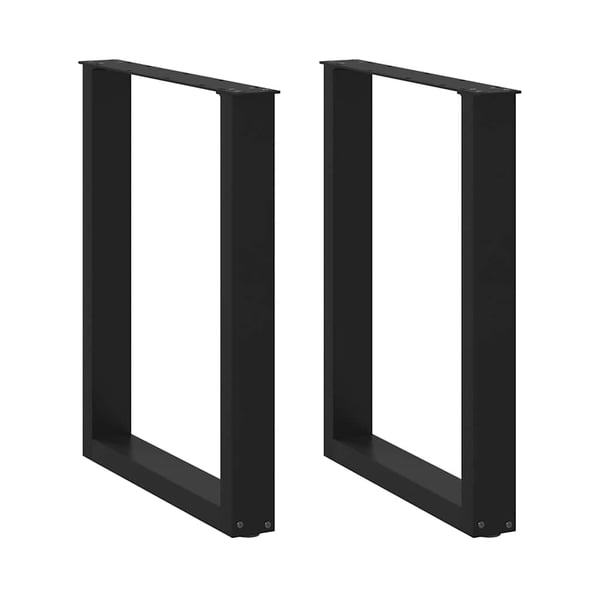 vidaXL Spisebordben U-formet 2 stk svart 60 x (72-73) cm stål