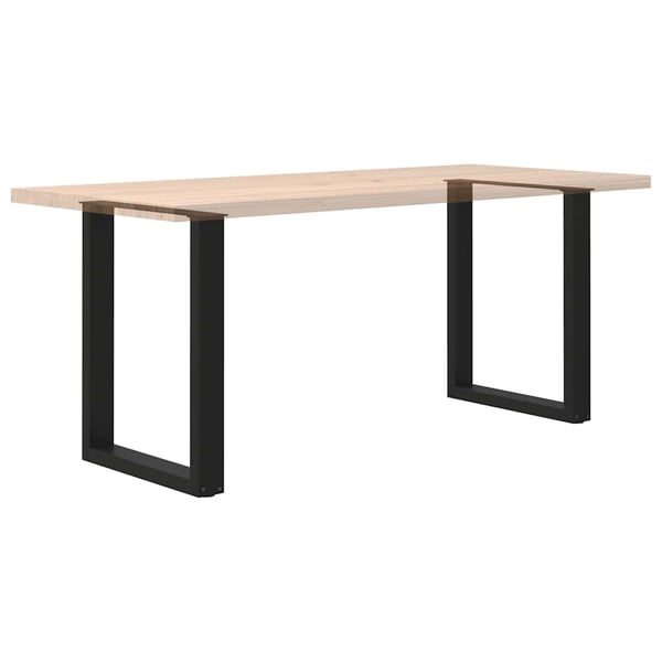 vidaXL Spisebordben U-formet 2 stk svart 60 x (72-73) cm stål