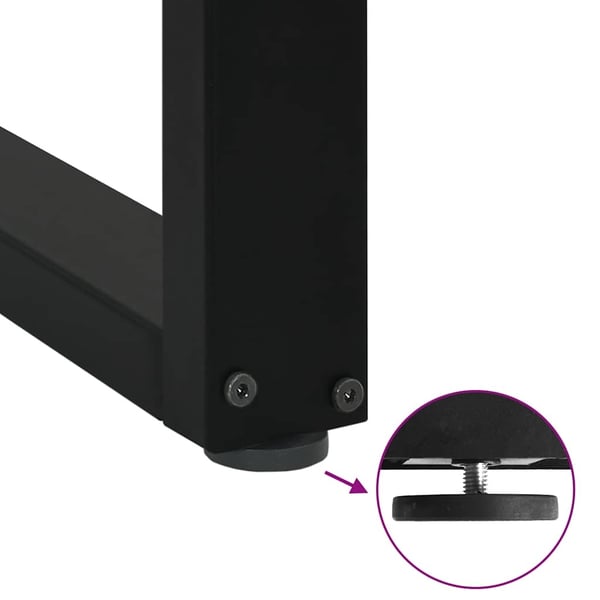 vidaXL Spisebordben U-formet 2 stk svart 60 x (72-73) cm stål