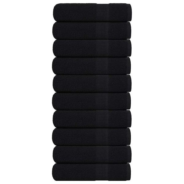 vidaXL Dusjhåndklær FROGN 10 stk svart 70x140 cm 360 gsm