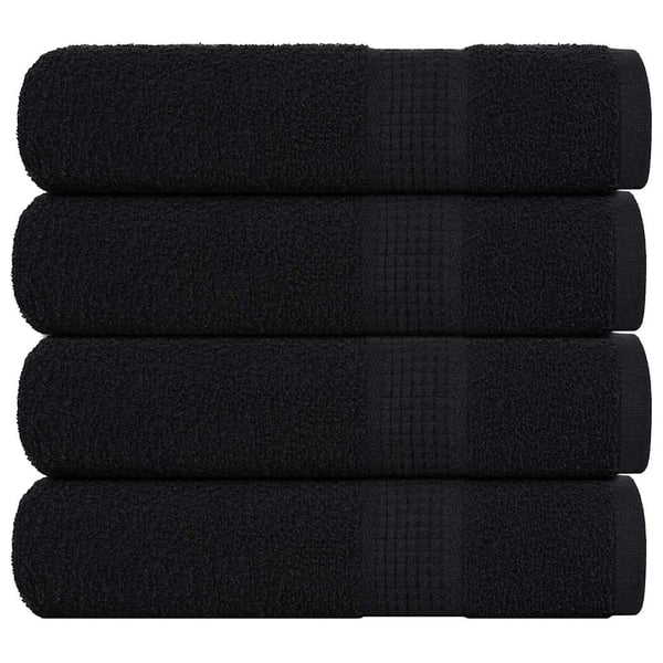 vidaXL Badehåndklær FROGN 4 stk svart 100x150 cm 360 gsm
