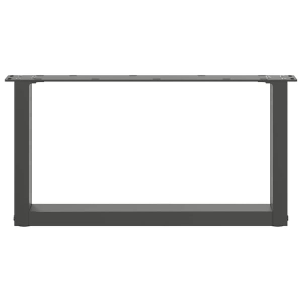 vidaXL Salongbordben U-formet 2 stk antrasitt 60x(30-31) cm stål