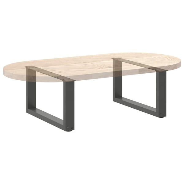 vidaXL Salongbordben U-formet 2 stk antrasitt 60x(30-31) cm stål
