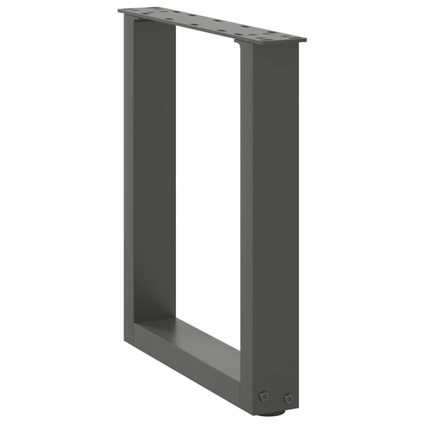 vidaXL Salongbordben U-formet 2 stk antrasitt 28 x (42-43) cm stål