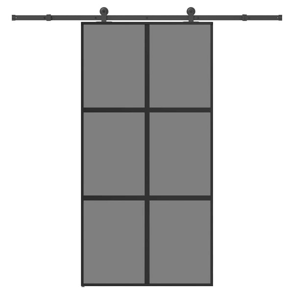 vidaXL Skyvedør med monteringssett 102,5x205 cm herdet glass&aluminium