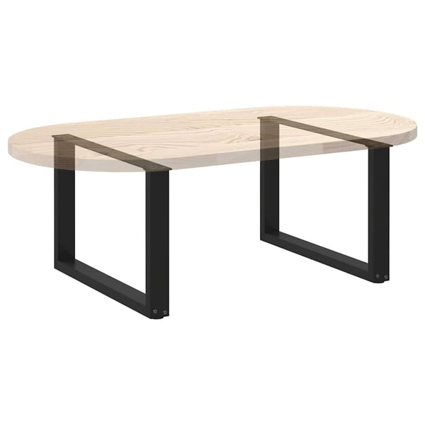 vidaXL Soffbordsben U-formade 2 st svart 60x(42-43) cm stål