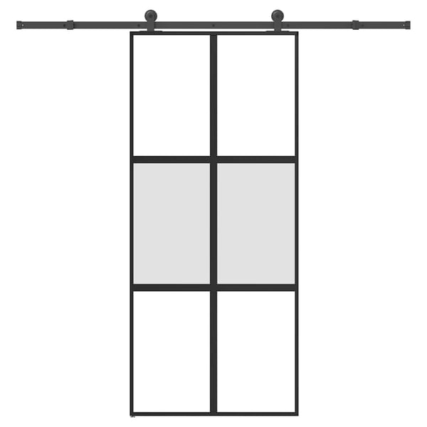 vidaXL Skyvedør med monteringssett 90x205 cm herdet glass og aluminium