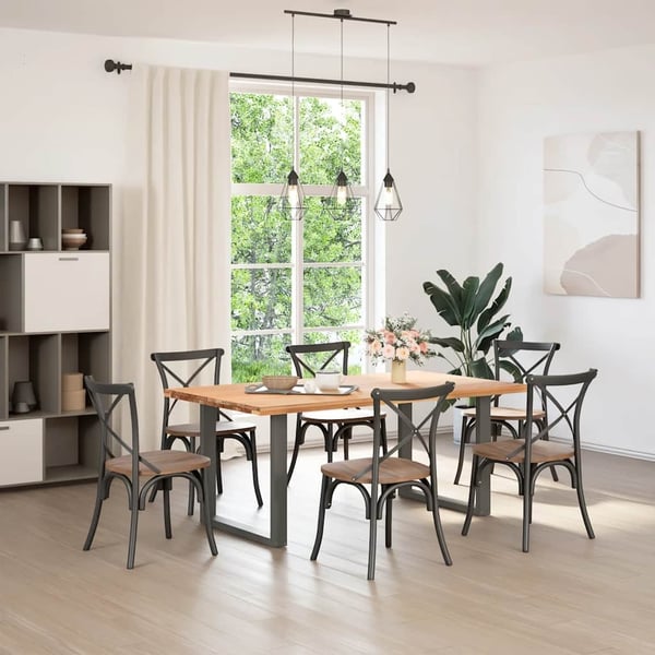 vidaXL spisebordsben U-formet 2 stk. antracit 90x(72-73) cm stål
