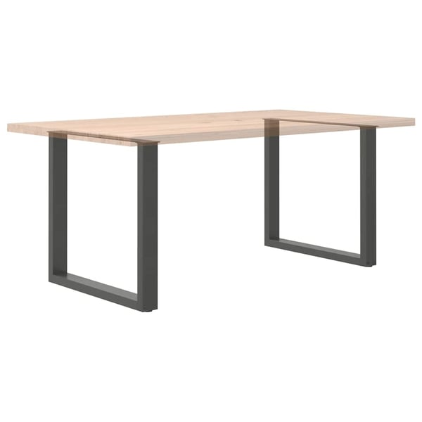 vidaXL spisebordsben U-formet 2 stk. antracit 90x(72-73) cm stål