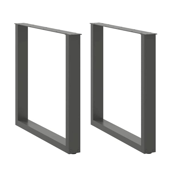 vidaXL spisebordsben U-formet 2 stk. antracit 90x(72-73) cm stål