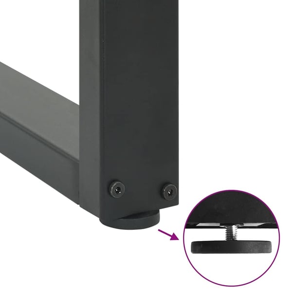 vidaXL Salongbordben U-formet 2 stk antrasitt 70 x (42-43) cm stål