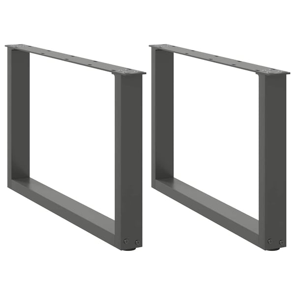 vidaXL Salongbordben U-formet 2 stk antrasitt 70 x (42-43) cm stål