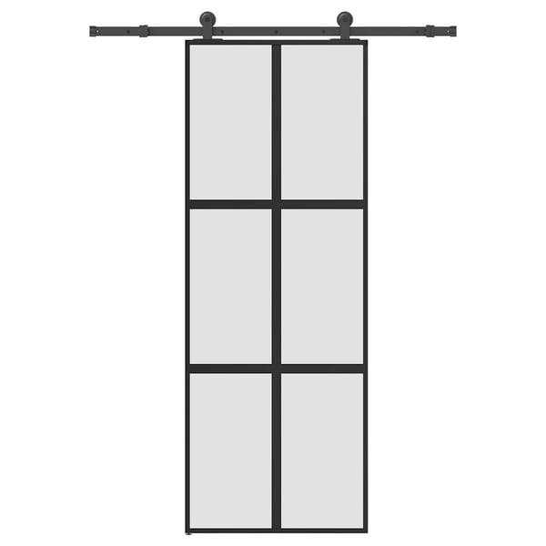 vidaXL liukuovi laitteistosarjalla 76x205 cm karkaistu lasi alumiini