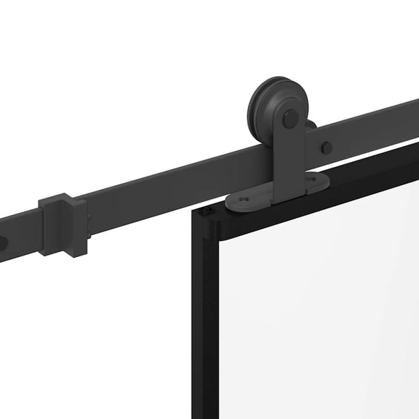 vidaXL skydedør med hardwaresæt 76x205 cm hærdet glas og aluminium