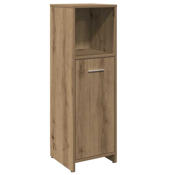 vidaXL badeværelsesskab 30x30x95 cm konstrueret træ egetræsfarvet